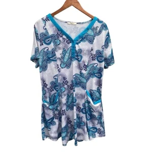 Bebonnie Top Damen XXL blau geblümt Costal Cottage Pullover Tunika geblümt - Bild 1 von 18