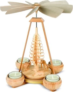 PYRAMIDE KLEIN REHE GESCHNITZT 1-STÖCKIG, NATUR, 17X16X24CM - Bild 1 von 8