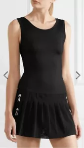 FENDI Black Karl Lagerfeld Perforated Stretch-Jersey Tennis Dress Size 38 Italy - Picture 1 of 12