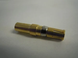 100pcs FEMALE SOCKET CONTACT GOLD PIN AWG CRIMP CONNECTOR 5mm X 23mm ***NEW - Afbeelding 1 van 4