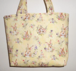 Handmade Easter Bunny Flowers Tote Bag Purse - Picture 1 of 1