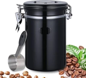 1,5L Kaffeedose 304 Edelstahl Behälter für 1kg Kaffeebohnen inkl. Messlöffel - Bild 1 von 17