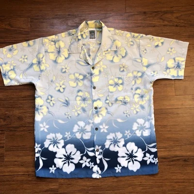 Vintage Ocean Current Adult Meidum Hawaiian Button Down Shirt Floral Pattern - Image 1 of 4