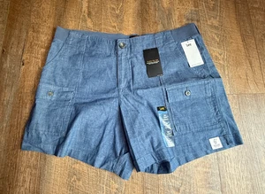 Lee Flex to Go Womens Cargo Shorts Size 18W Comfort Summer NWT Chambray - Picture 1 of 11