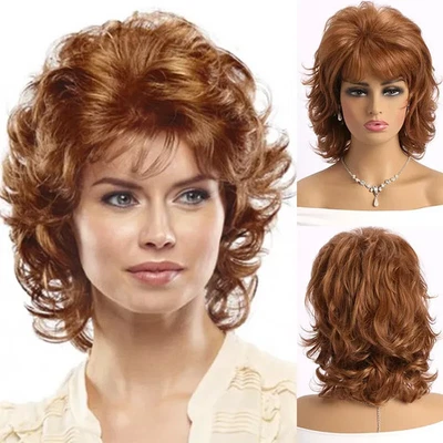 Fashion Light Brown Curly Hair Women Loose Wave Synthetic Fancy Dress Party Wigs - Изображение 1 из 4