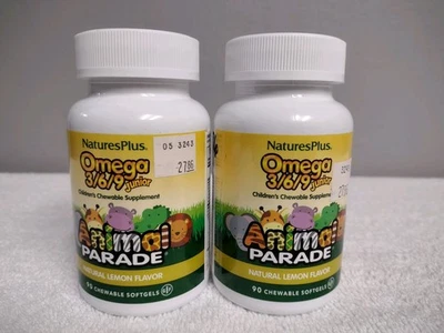 2 Masticables Natures Plus Animal Parade Omega 3,6 y 9 Junior 90 Cápsulas Exp 11/26 Foto 1 de 3