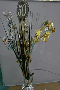 50. Geburtstag Birthday Dekoration Große Tischkaskade UND  HALSKETTE"  - Bild 1 von 5