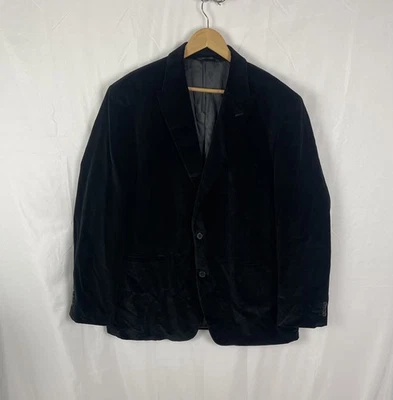 Abrigo Deportivo Marc Anthony Para Hombre 48 R Negro Terciopelo 2 Botones Blazer Chaqueta Informal Foto 1 de 4