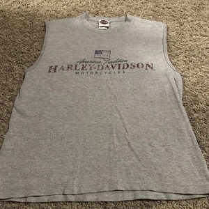 Vintage Harley Davidson Las Vegas Tank Top Mens L Large Gray Sleeveless Tee - Picture 1 of 5