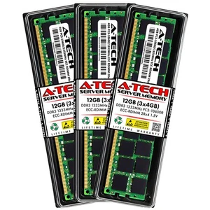 12GB 3x 4GB PC3-10600R RDIMM Dell PowerEdge C6105 R415 R710 R815 T710 Memory RAM - Picture 1 of 5