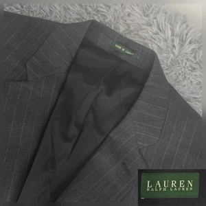 Lauren Ralphh Lauren LRL Herren 48 R Grau Nadelstreifen Wolle Blazer Anzug Sakko - Bild 1 von 8