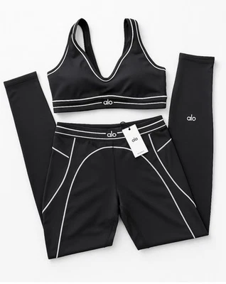 Alo Yoga Set Size S Black Brand New Never Worn, Perfect Activewear for Summer - Image 1 of 4
