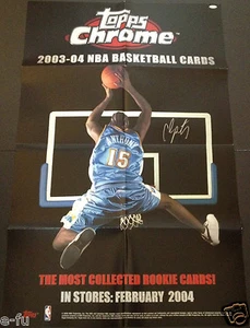2003-04 Topps Chrome CARMELO ANTHONY Signed Rookie 22x34 Poster Steiner COA Auto - Picture 1 of 6