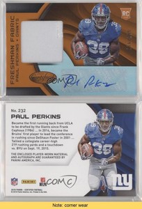 2016 Certified Mirror Orange /199 Paul Perkins #232 Rookie Auto RC