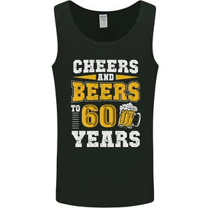 60th Birthday 60 Year Old Funny Alcohol Mens Vest Tank Top - Picture 1 of 11