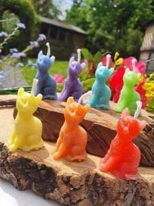 A Magic CAT SPELL CANDLE - Lucky Black Cat Collection -Black/Gold/Chakra Colours - Picture 1 of 27