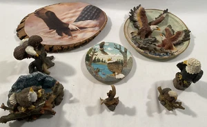 Lote de 8 Piezas Águila Calva Cerámica Madera Resina Varios Tamaños - Imagen 1 de 8