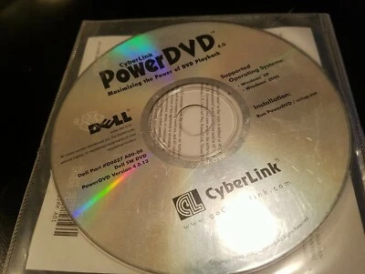 CYBERLINK POWERDVD VER 4.0 DVD PLAYBACK SOFTWARE DISK WINDOWS XP & 2000 SEALED - Image 1 of 3
