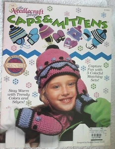 1991 Needlecraft Shop Caps & Mittens Crochet 5 Sets - Picture 1 of 2