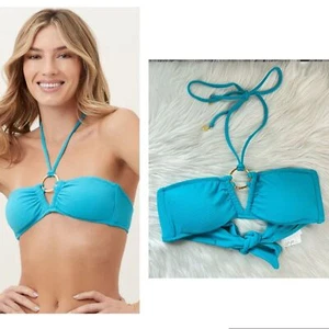 NUEVO Traje de baño de bikini Trina Turk ondulado-costilla anillo bandeau para mujer talla 8” - Imagen 1 de 8