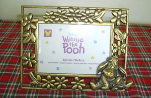 Disney Winnie The Pooh EEYORE Rectangle Brass Tone Photo Frame ~ 5" x 3" - Picture 1 of 6