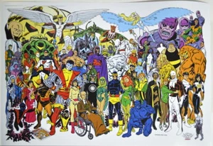 X-MEN FOREVER PRINT John Byrne art Heroes & Villains - Picture 1 of 1