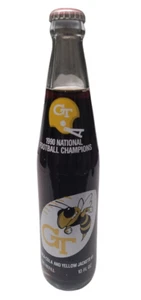 Botella de refresco completa Coca-Cola 1990 - Chaquetas amarillas Georgia Tech Nat'l Champions - Imagen 1 de 5