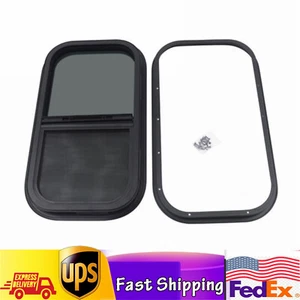 RV Vertical Slider Window Camper Enclosed Cargo Trailer+Mounting Trim Rings Set - Foto 1 di 20