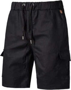 Herren Cargo Jogginghose Hose Sport Gym Sweatpants Tapered Sporthose Schwarz L - Bild 1 von 7