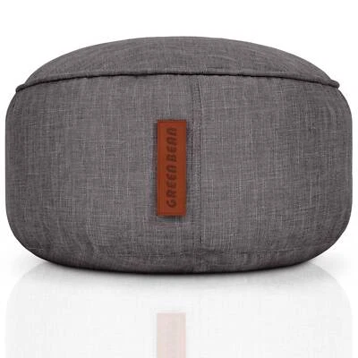 Sitzhocker rund 25x45 Leinen-Optik Fußhocker Sitz Pouf Sitzsack Hocker Sitzpuff - Bild 1 von 4