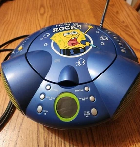 2003 Spongebob Squarepants Portable CD Player/AM/FM Boombox Works! - Picture 1 of 5