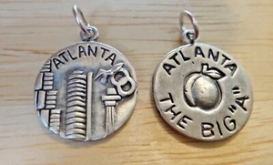 1 Sterling Silver 16mm says Atlanta The Big "A" Georgia Charm double sided - Picture 1 of 3