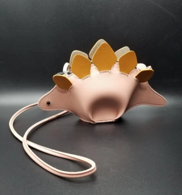 恐龙 Stegosaurus 斜挎包钱包口袋书人造皮革粉色和橙色 — 第 1/4 张图片