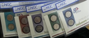 5 PIECE NGC LOT FDI STATEHOOD QUARTERS CERTIFIED GRADED MS FLAT PACK - Picture 1 of 7