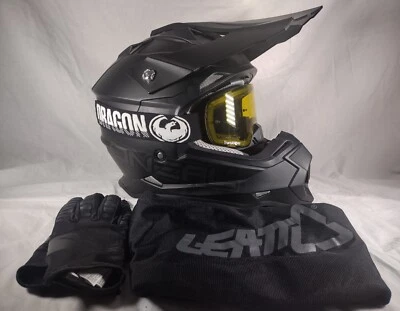 Casco plano negro serie O’Neal 2 talla: XS 53-54 cm con guantes y gafas Foto 1 de 4