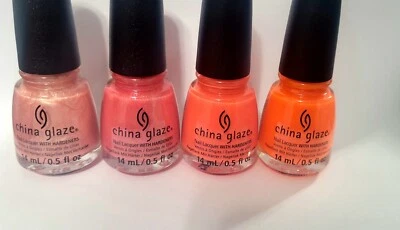 NEW! China glaze nail polish set. Orange, Peach shades. Shimmer. Metallic. Frost - Image 1 of 3