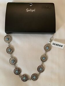 Silver SPORTSGIRL Necklace / Choker - Blue Circles *NEW* RRP $19.95 Jewellery