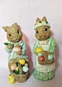 Vintage Easter Decorative Figurine - Easter Bunny & Momma - United Design- USA - Picture 1 of 5