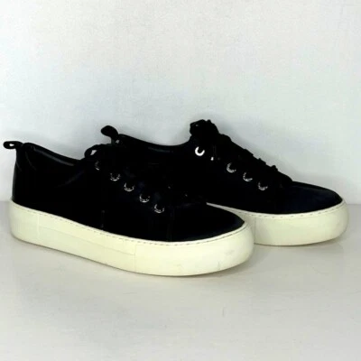 J/Slides Black Satin Fashion Sneakers Low Top Activewear Sz 7 - Image 1 of 4