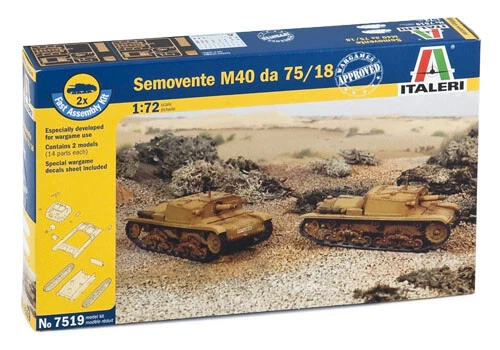 Italeri 7519 - 1:72 Semovente M40 Da 75/18, 2 Pièces - Neuf - Photo 1/1