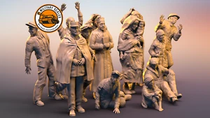 Civilians set of 13 pcs 1:72 - Zdjęcie 1 z 4