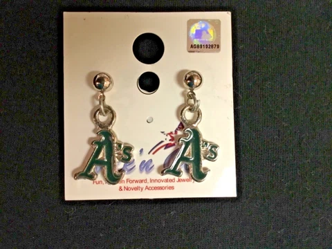 Oakland Athletics AUTHENTIC MLB A’s LOGO DANGLE EARRINGS Fashion JEWELRY NEW Cover