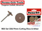 Perma Grit Rd3 Cutting Disc Set 19 And 32Mm Dia W Arbor Tungsten Carbide Permagrit