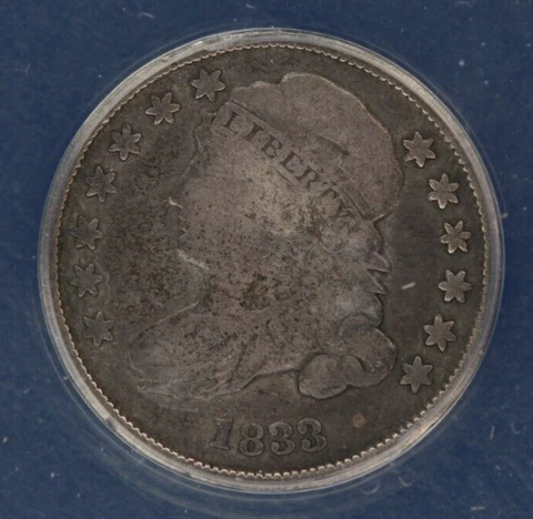 1833 Capped Bust Dime 10c ANACS - Good 6 Cover
