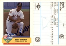 David Gibralter Signed 1994 Fleer ProCards #1956 Card Sarasota Red Sox Auto AU