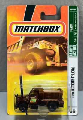 Camión de mantenimiento de carreteras Matchbox #69 2008 arado tractor esparcidor de semillas marrón Foto 1 de 2