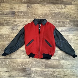 Carroll Original Wear Pro Rodeo Bomber Wool Leather Jacket Men Small Vintage Red - Bild 1 von 9