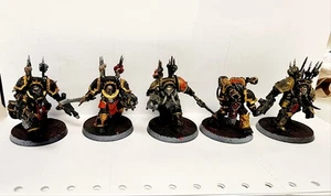 Lot Of 5 Warhammer 40k Black Legion Terminator Lord J10 Schmo Painted - Picture 1 of 9