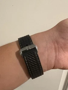 20mm Omega Seamaster Aqua Terra Black Watch Rubber Strap With Deployment Clasp - Picture 1 of 4