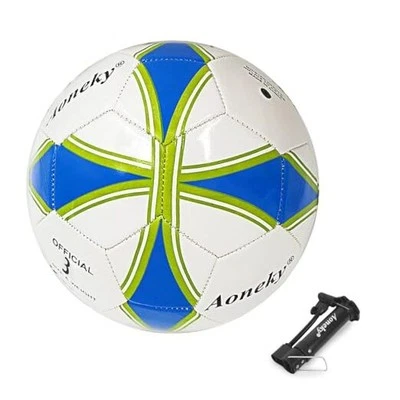  Balón de fútbol con bomba talla 3 - Balón desinflado individual con bomba Foto 1 de 4